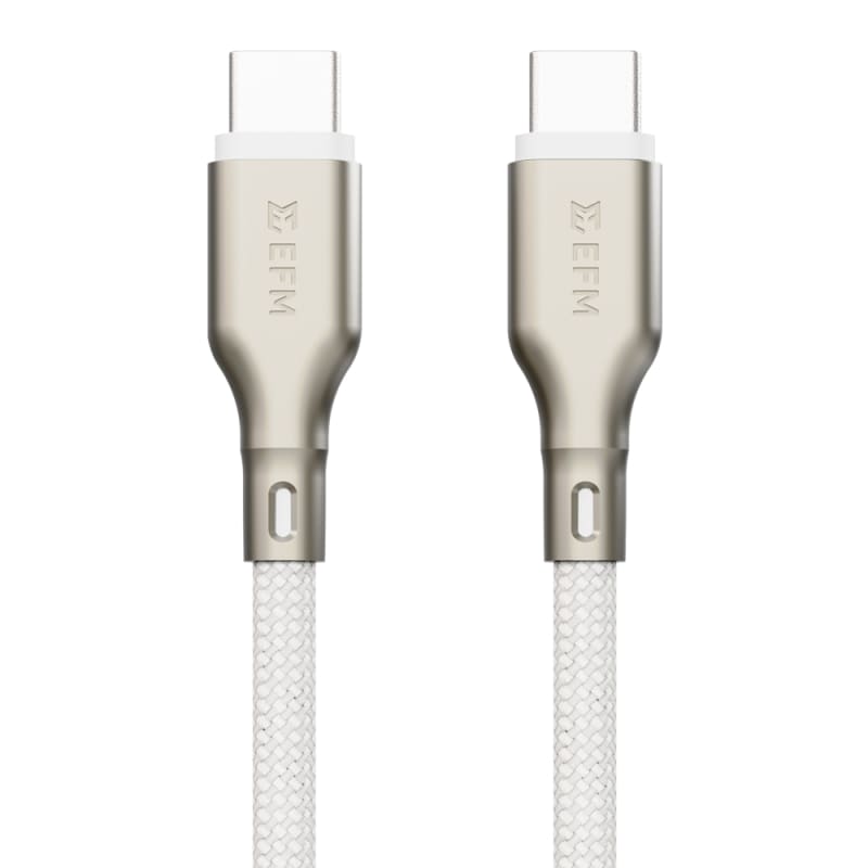 EFM USB-C to USB-C Pro Power and Data Cable with Aramid Fibre Reinforcement 1M - White