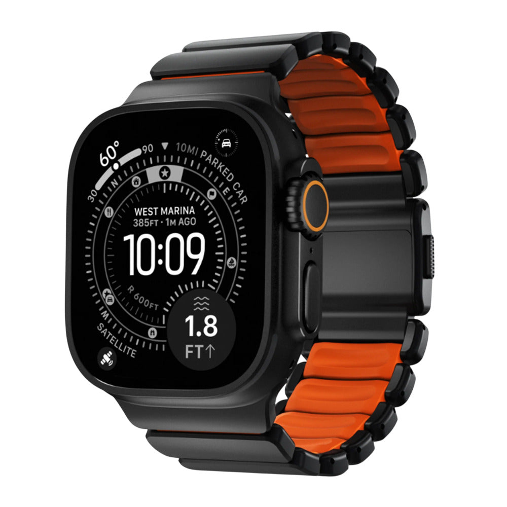 NOMAD Stratos for Apple Watch (49mm/ULTRA1&2) - Black/Orange