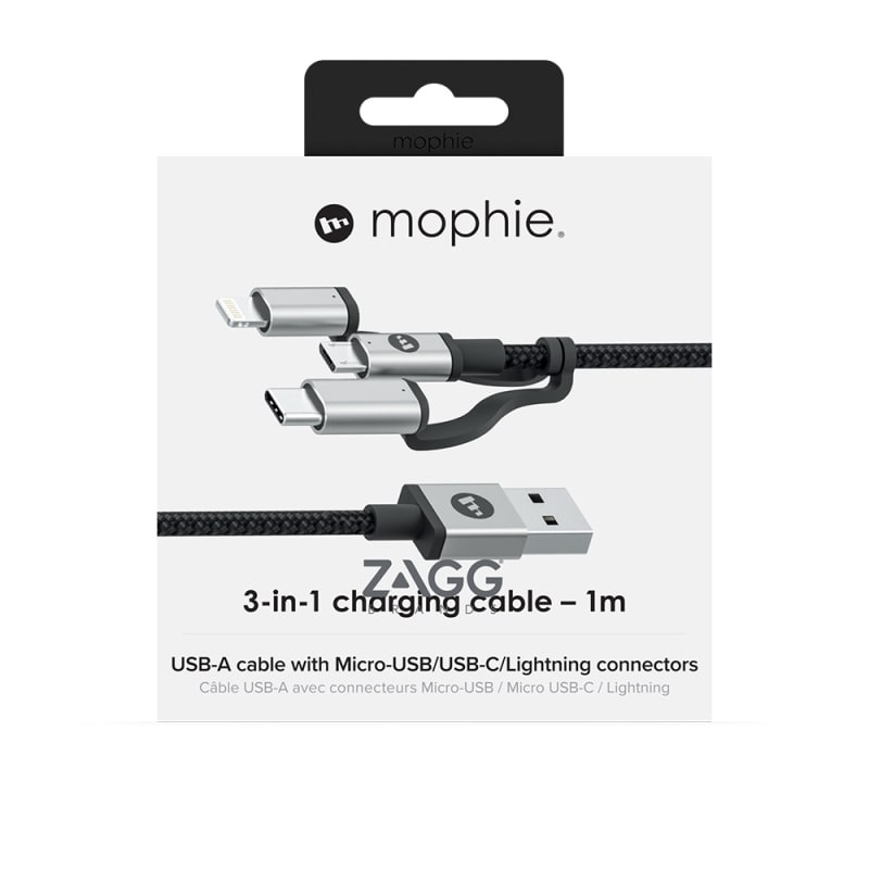 Mophie Tri-Tip Cable 1M - White