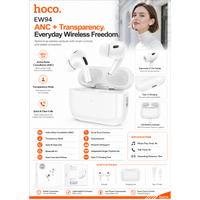 Thumbnail for Hoco True Wireless ANC Noise Reduction Bluetooth Headset - White