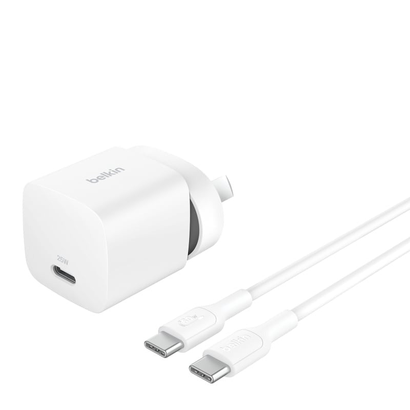 Belkin BoostCharge 30W Wall Charger & USB-C Cable 1m - White