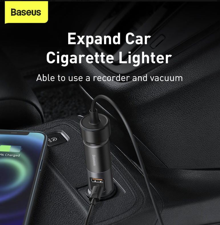 Baseus 120W Car Charger USB-C USB PD3.0 Fast Charging Cigarette Lighter Adapter