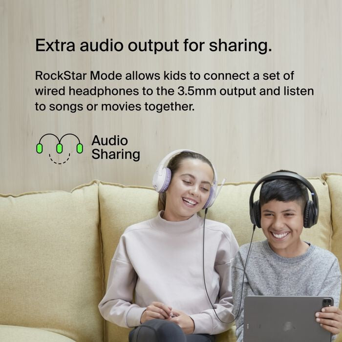 Belkin SoundForm Inspire USB-C Wireless Over-Ear Headset for Kids- Black