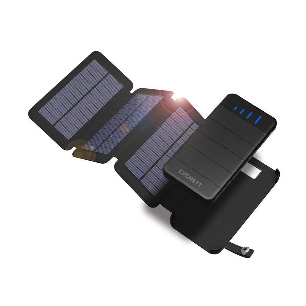 Cygnett Chargeup Explorer 8000mah Power Bank & Detachable Solar Panels - Black