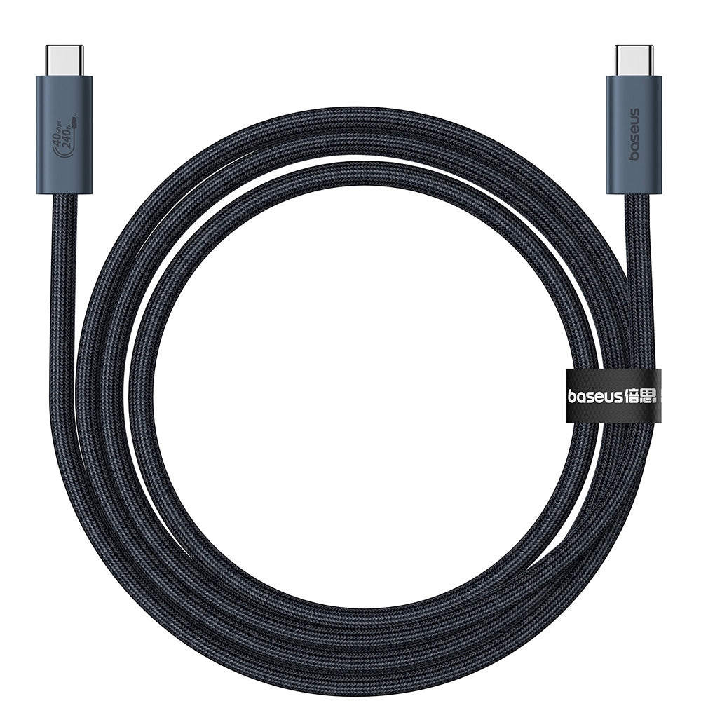 Baseus Flash Series 2 USB4 Data Cable Type-C to Type-C 240W for iPhone 15 / 16 / 17 Series - Black