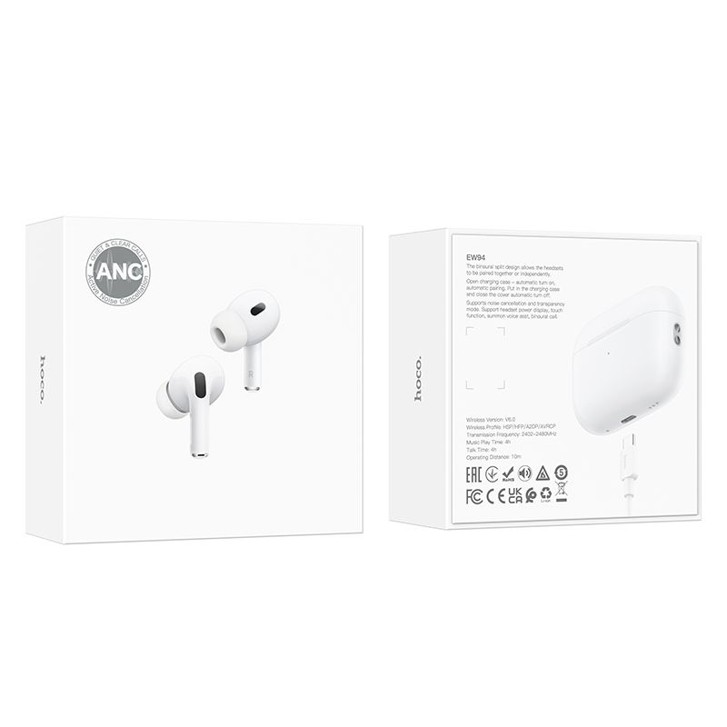Hoco True Wireless ANC Noise Reduction Bluetooth Headset - White