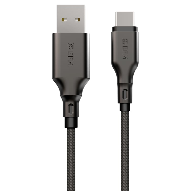 EFM USB-A to USB-C Essential Power Cable with Aramid Fibre Reinforcement 1M - Black