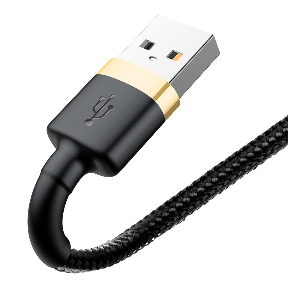 Baseus Cafule Fast Charge USB-A Data Charging Cable for iPhone 2M - Black/Gold