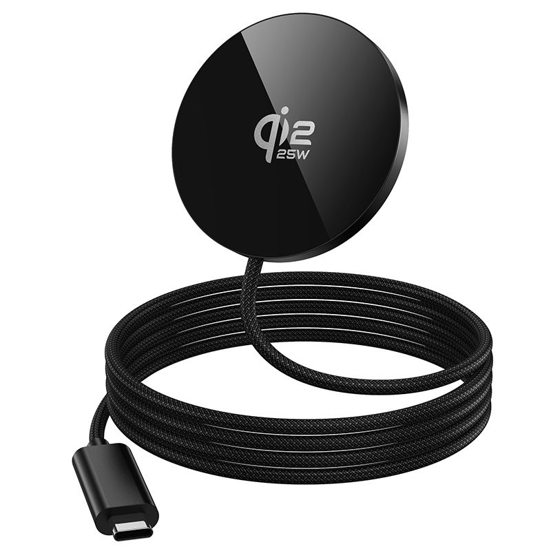 Hoco CW63 Pro Qi2.2 25W Magnetic Wireless Fast Charger (MagSafe Compatible) - Black