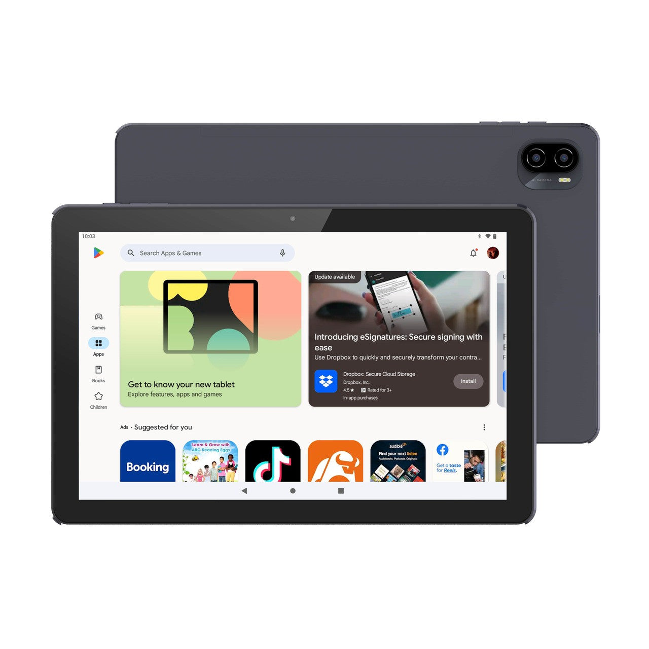 Laser 10 inch 4G Tablet + Earbuds  and Case, Android 13, HD IPS