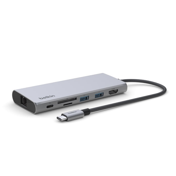 Belkin Connect USB-C To A 7 in-1 Multiport Adapter- Grey