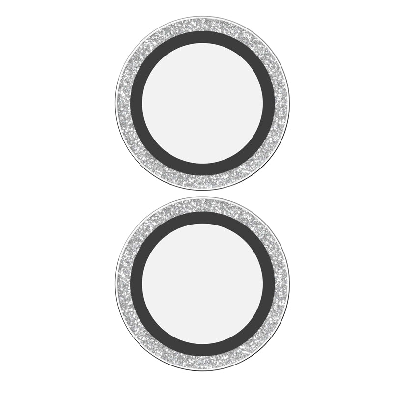 ZAGG Luxury Camera Rings Silver Glitter for iPhone 16/ 16 Plus