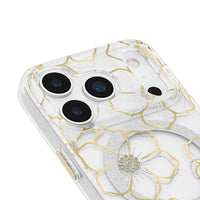 Thumbnail for Case-Mate Floral Gems MagSafe Case for Apple iPhone 17 Pro - Gold