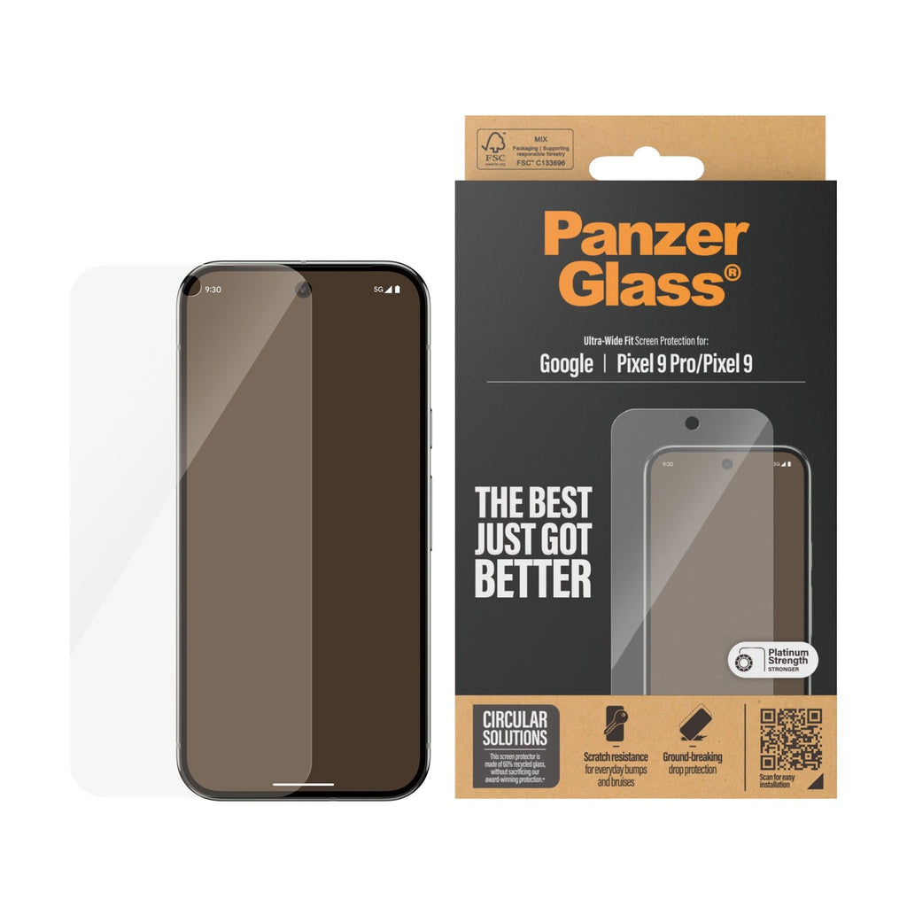 PanzerGlass Ultra-Wide Fit Screen Protector for Google Pixel 9 5G/ 9 Pro 5G - Clear