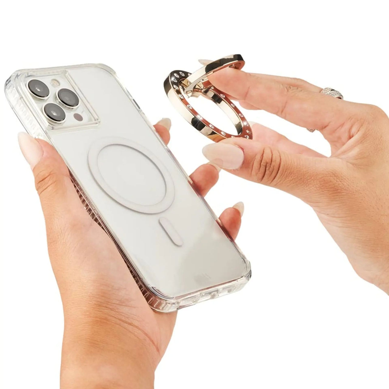 Case-Mate Magnetic Ring Stand Works with MagSafe - Champagne Crystal