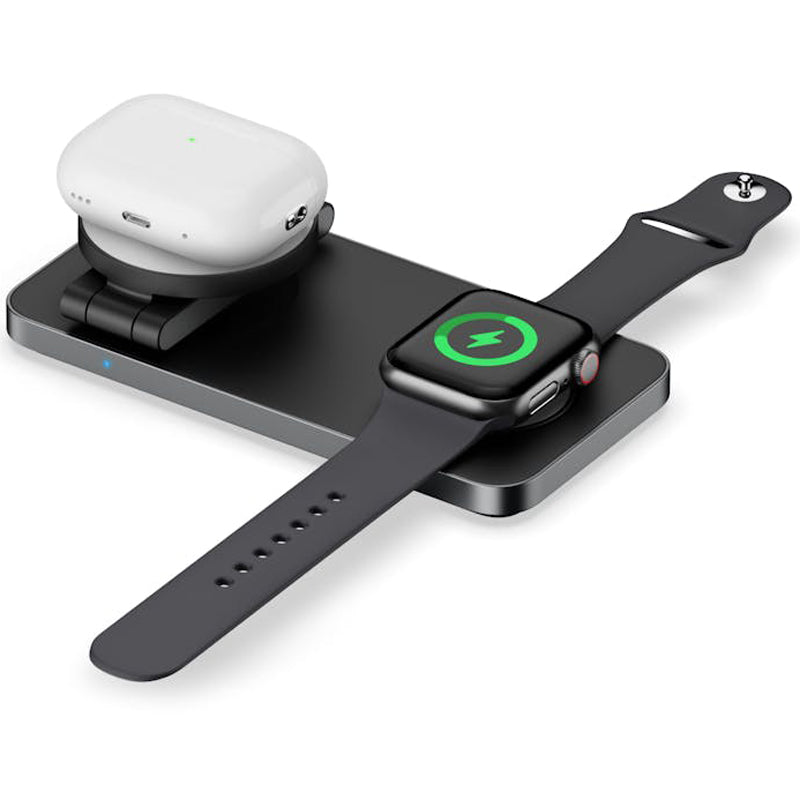 Laser ChargeCore 3-in-1 Charging Stand for Apple, Samsung, Watch Charger - Black (includes 20W Charger and Cable)