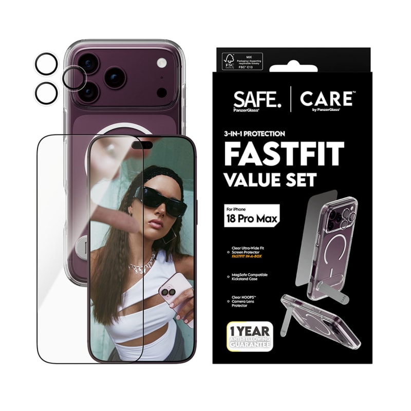 PanzerGlass 3-in-1 Protection Bundle for iPhone 18 Pro Max - Clear