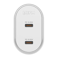 Thumbnail for EFM 35W Dual Port Phone holder Wall Charger with Power Delivery and PPS - White