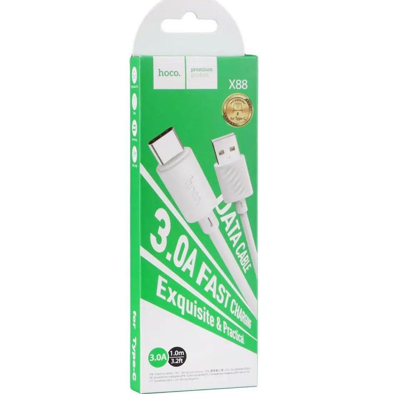 Hoco X88 USB-C to USB-C Charging Cable 1m -  White