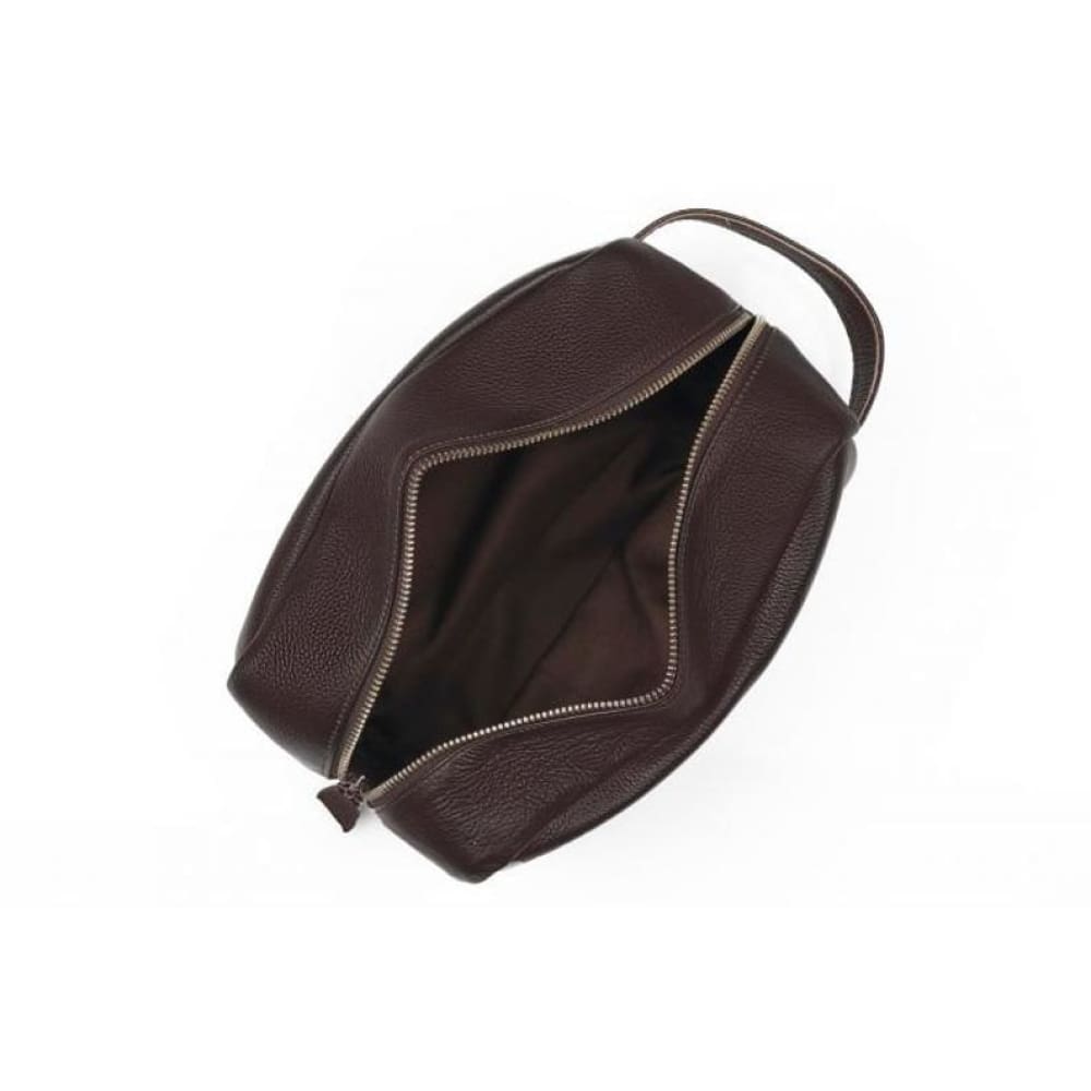 Leather United Unisex Dopp Toiletry Kit Bag - Brown (Genuine Leather)