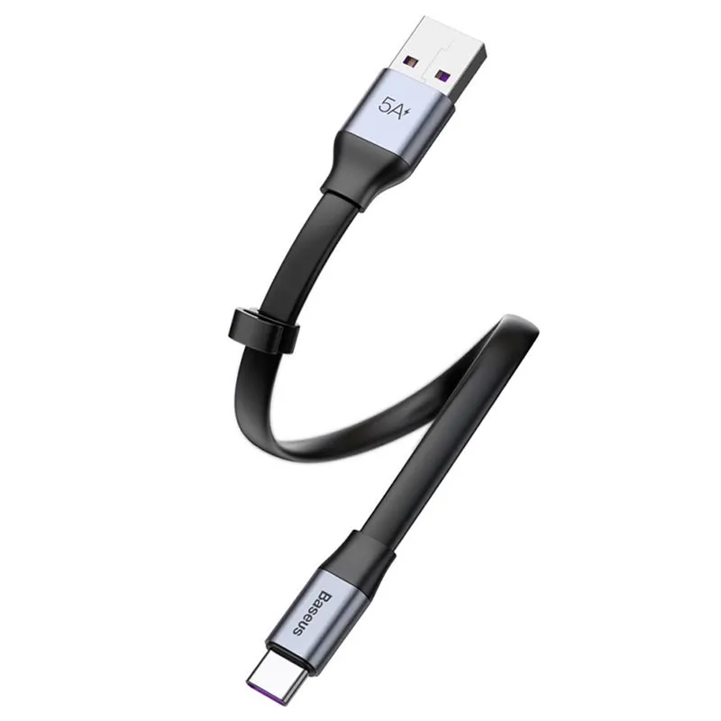 Baseus 40W|5A USB-A to USB-C Cable 23CM Short Cable Cord - Black