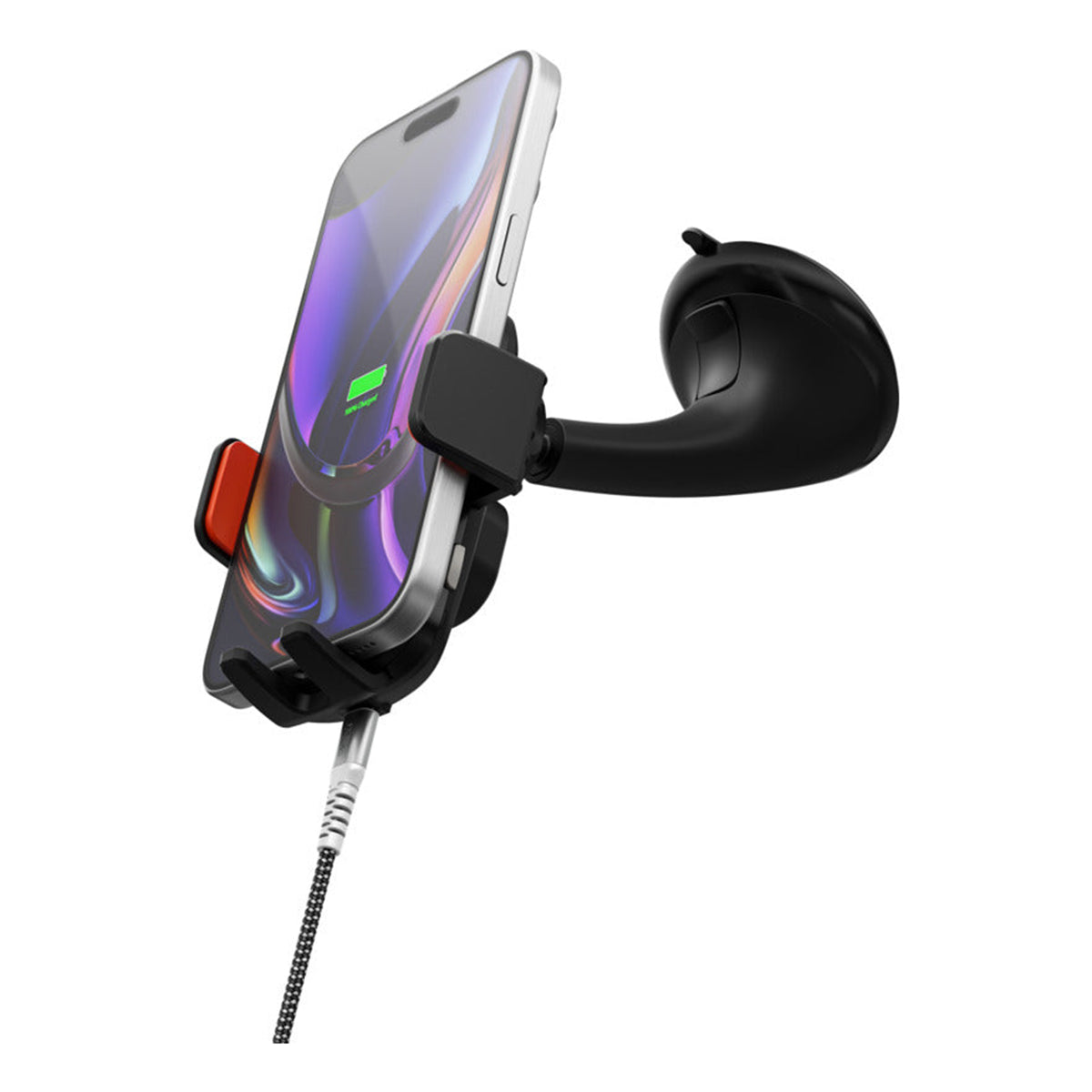 3sixT Premium Motorised Wireless Charging Car Phone Mount - Black
