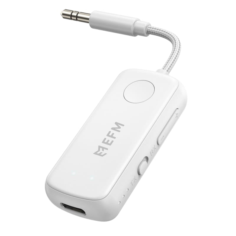 EFM Airplane Bluetooth Audio Adaptor Airfly - White (Connect Headphones to plane screen wireles)