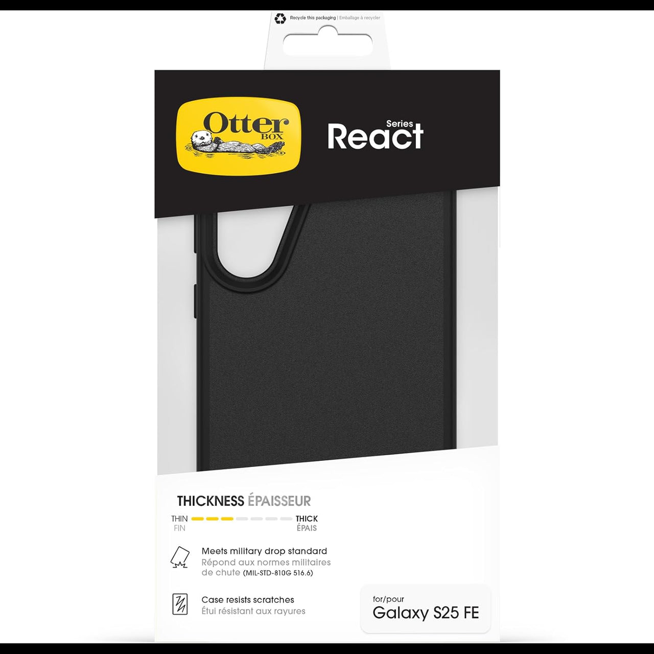 OtterBox React Case for Samsung Galaxy S25 FE - Black