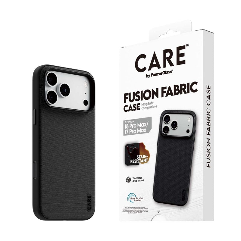 CARE by PanzerGlass Fusion Fabric MagSafe Case for iPhone 18 Pro Max, 17 Pro Max - Black
