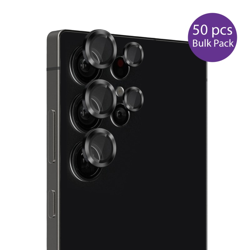 EFM Camera Lens Protector Bulk Pack 50 Units for Samsung Galaxy S25 Ultra - Carbon