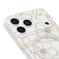 Thumbnail for Case-Mate Floral Gems MagSafe Case for iPhone 17 Pro Max - Gold