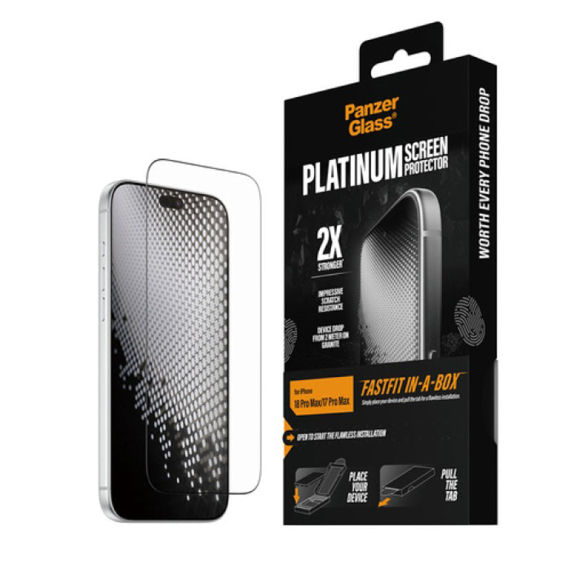 PanzerGlass Platinum Screen Protector for New iPhone 2026 6.9 Pro Max, 17 Pro Max - Clear