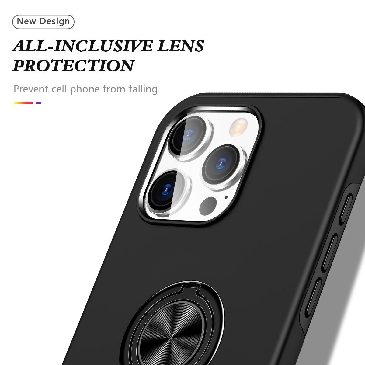 Blacktech Slim Style Magnetic Ring Stand with Case for Samsung Galaxy S26 Ultra - Black