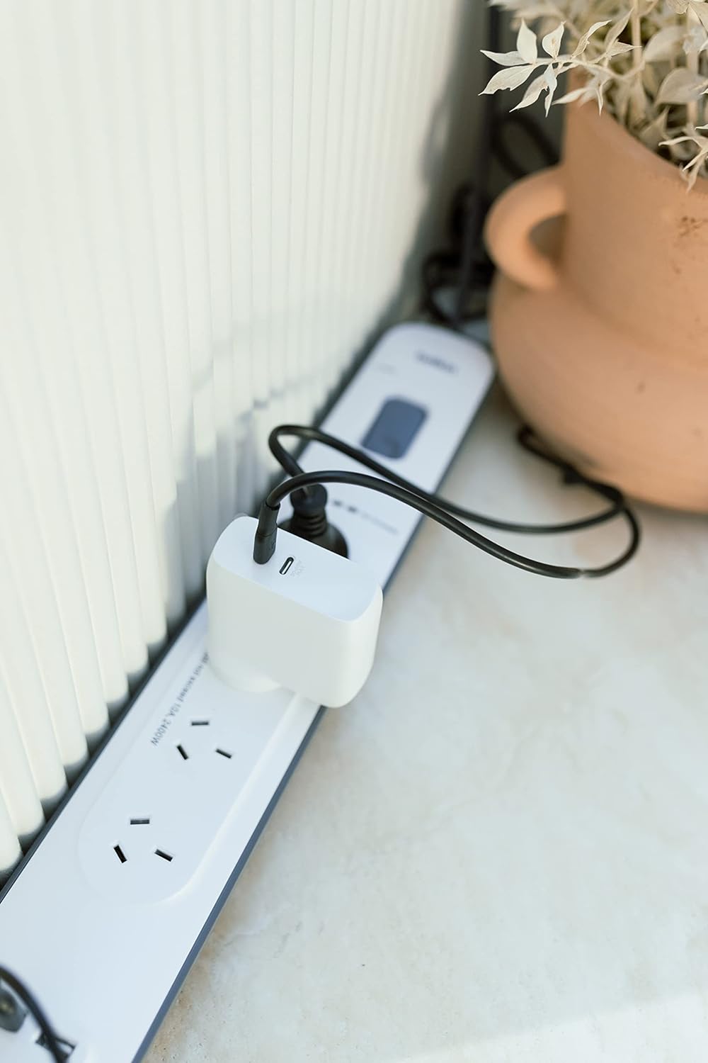 Belkin 4-Outlet Surge Protector Powerboard with 2Meter Lead 2 x USB Charging Ports  - White/Grey