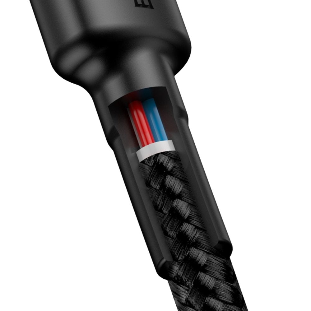 Baseus Cafule Cable  Nylon USB-C to USB-C PD2.0 60W 20V 3A QC3.0 1M - Black/Red