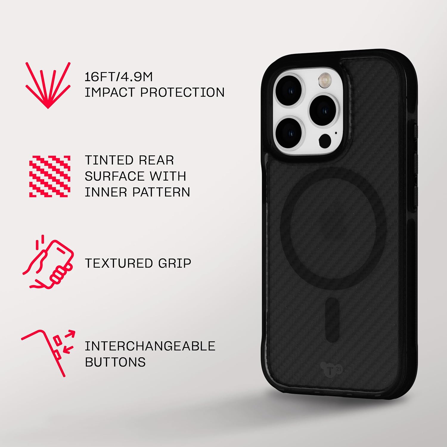 Tech21 EvoArmor MagSafe Back Case for iPhone 16 Pro - Black