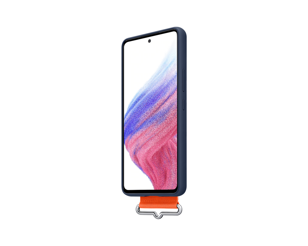 Samsung Silicone Cover with Strap for Galaxy A53 5G - Navy