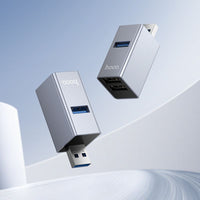 Thumbnail for HOCO HB54 3-in-1 Converter [USB A to USB2.0 x2 & USB 3.0] - Metal Grey