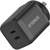 Thumbnail for OtterBox 65W Dual Port USB-C Wall Charger With - 1 x USB-C 45W and 1 x USB-C 20W Port - Black
