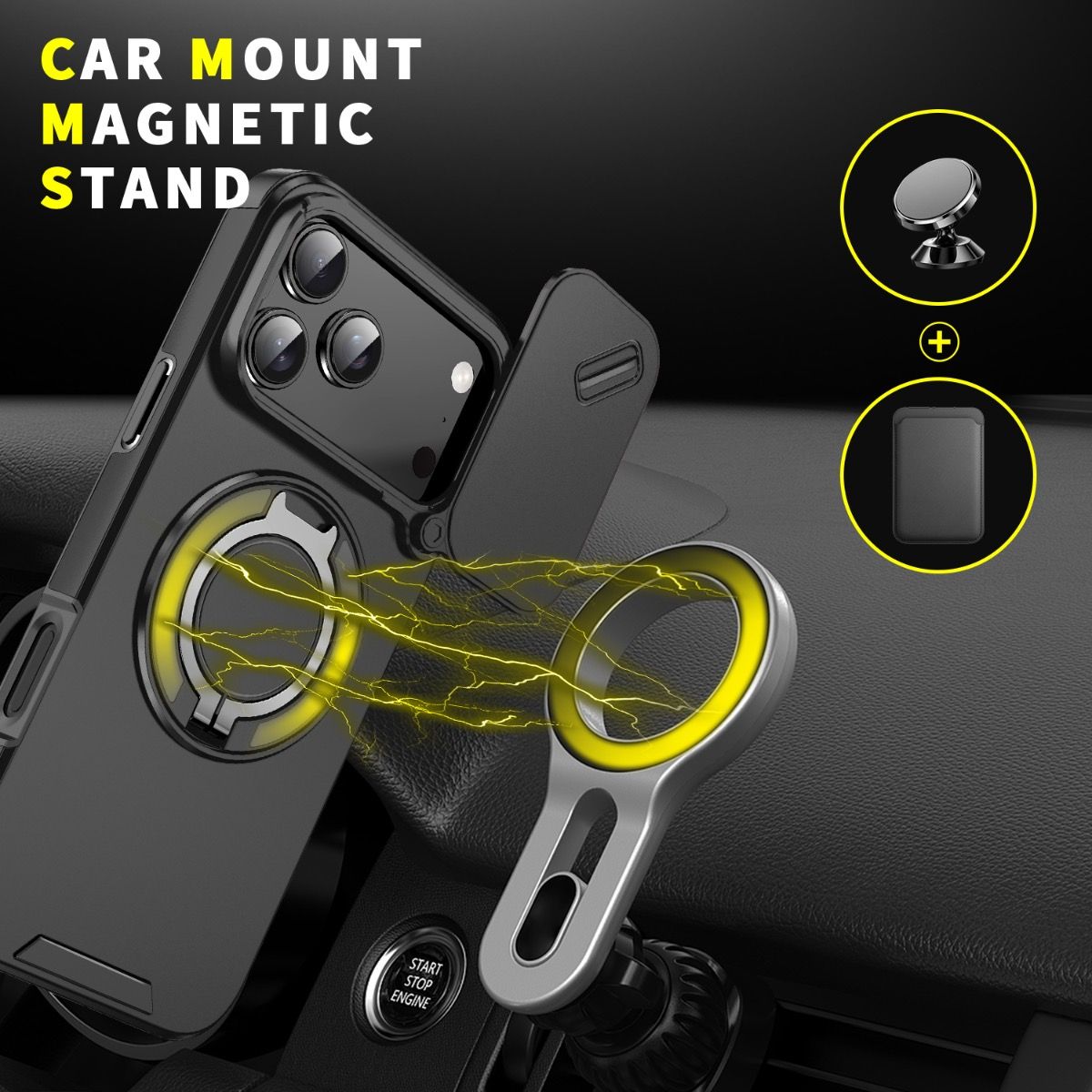 Blacktech Magnetic TitanRing Armor Case for Samsung Galaxy S26 Ultra - Black