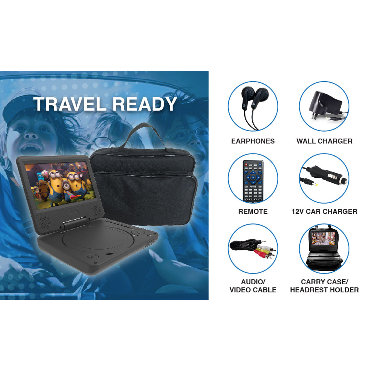 Laser Portable DVD Player 7 inch