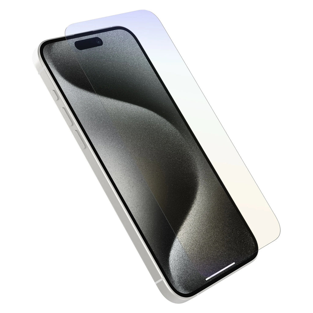 OtterBox Premium Pro Glass Antimicrobial AntiBlue Light Screen Protector for Apple iPhone 15 Pro Max (6.7') - Clear