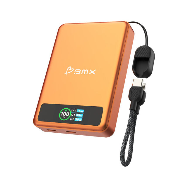 BMX SolidSafe 10,000mAh Solid-State Magnetic Power Bank - Orange