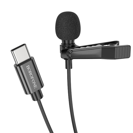BOROFONE BFK11 Elegant lavalier microphone with USB-C Connector - black
