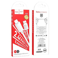 Thumbnail for Hoco X88 Gratified charging cable USB-A to iPhone, iPad -  White