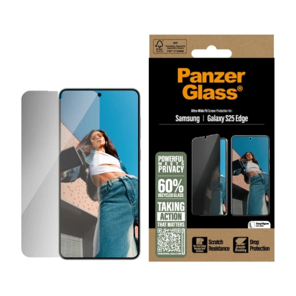 PanzerGlass UltraWide Fit Privacy Screen Protector for Samsung Galaxy S25 Edge