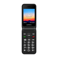 Thumbnail for Aspera F46 Seniors 4G BIG button FLIP mobile phone with CRADLE- Black / Green