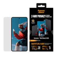 Thumbnail for PanzerGlass Privacy with Fasfit in a box for Galaxy S26 - Clear