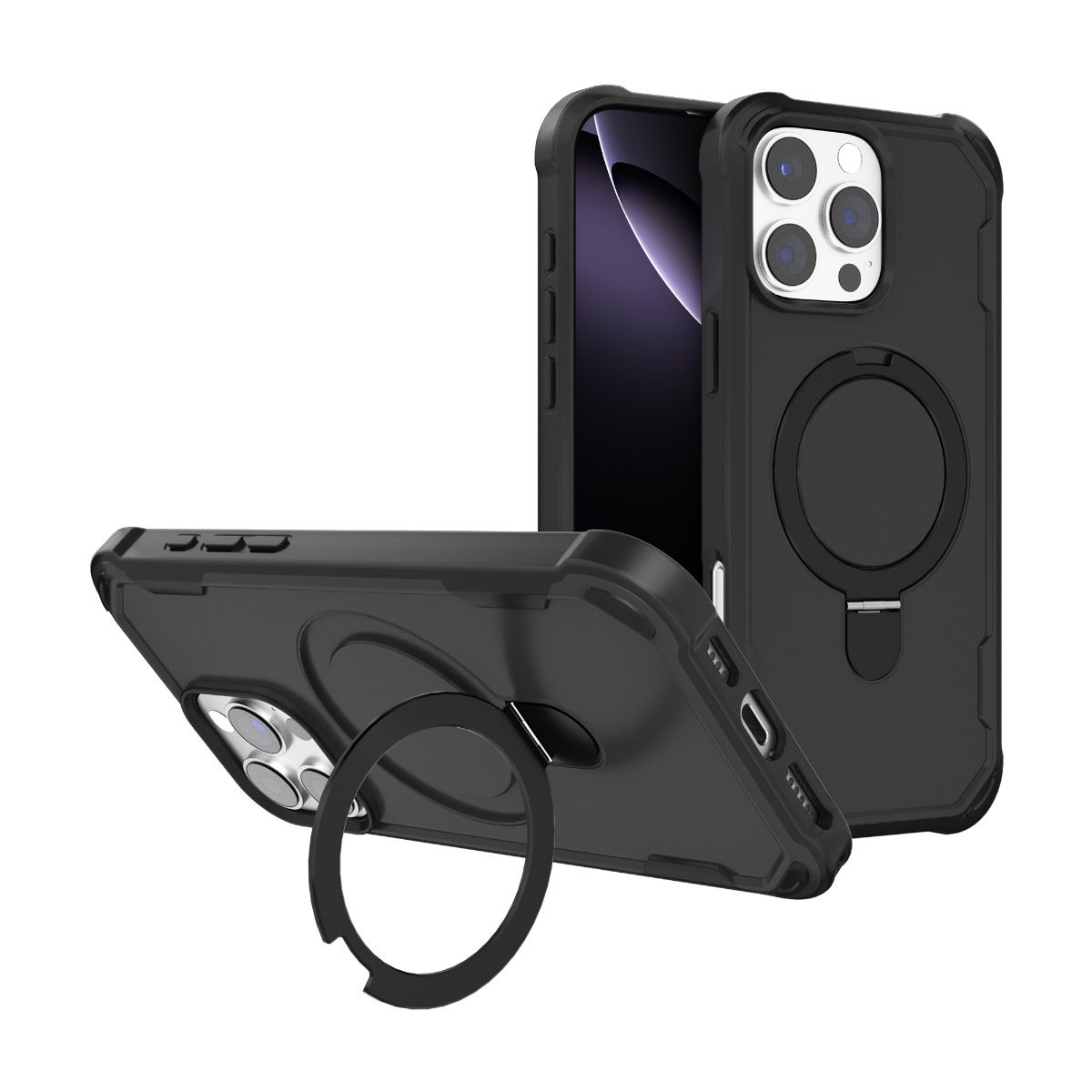 Blacktech A1 Magsafe Case with Military Ring Stand for Samsung Galaxy S26 Ultra - Black
