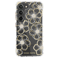 Thumbnail for Case-Mate Floral Gems Antimicrobial Case for Samsung Galaxy S23 - Clear/ Gold